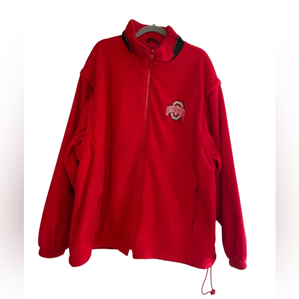 Ohio State fleece zip up jacket XXL with removable arms vest Buckeyes “fits Big”